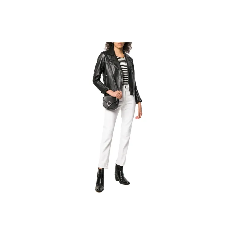 Sandro Leather Jackets Women's Black-1