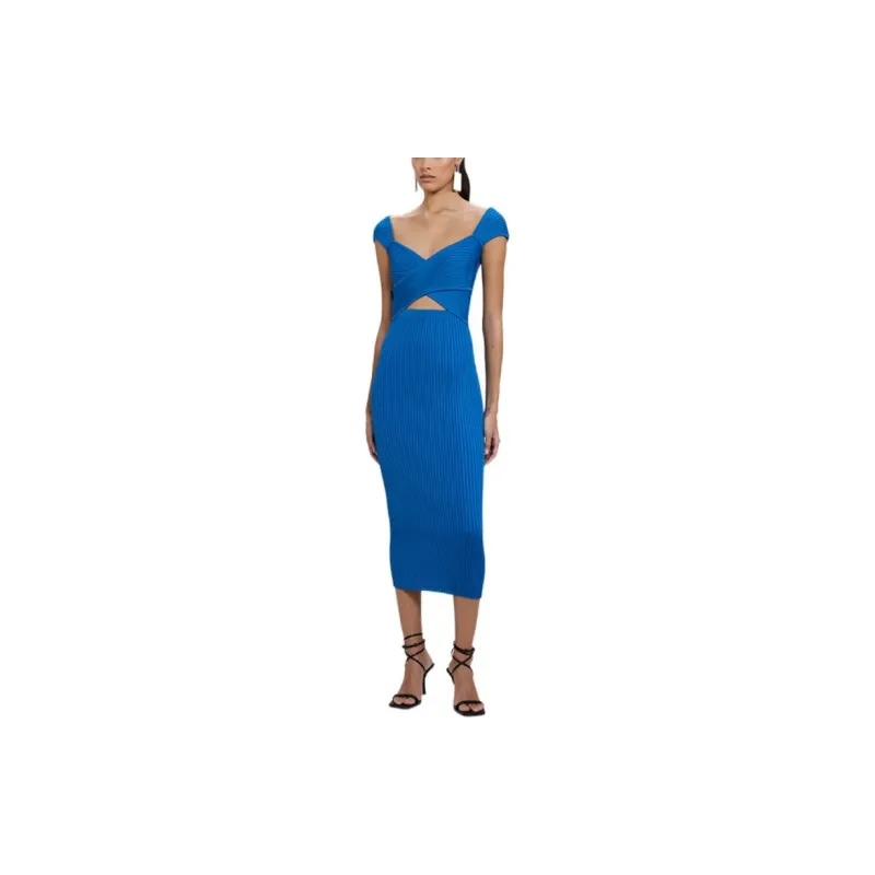 Self portrait Short Sleeved Dresses Women's Azure Blue-2