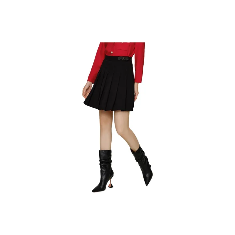 JZ. ANNAKRO Casual Short Skirts Women's Plain Black-3