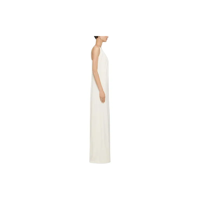 GIVENCHY Evening Draped Dress In Crepe With Crystal Details Slip Dresses Women's White-3