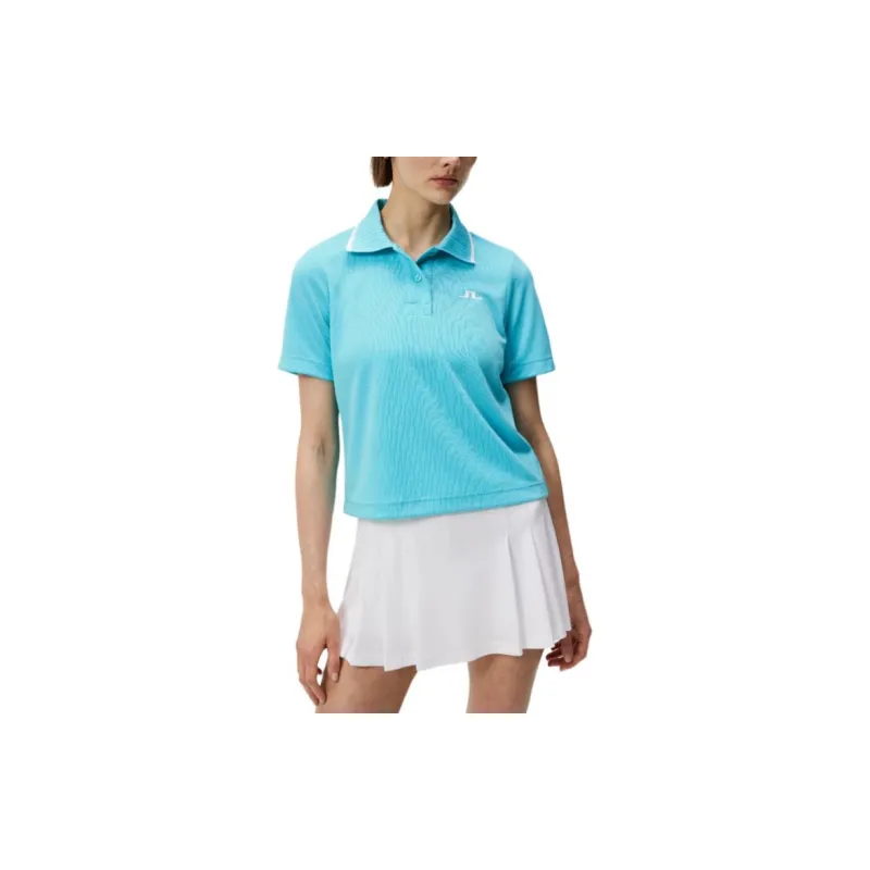 J.Lindeberg Carina Jacquard Polo Shirt Women's Blue-3
