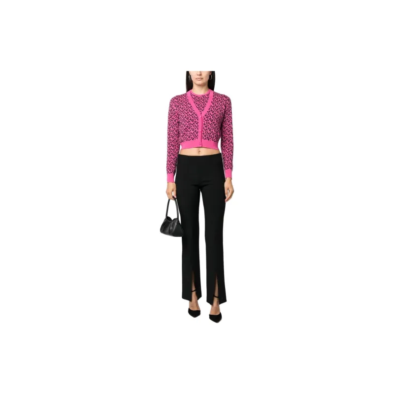 PINKO Logo jacquard V neck Cardigan-3