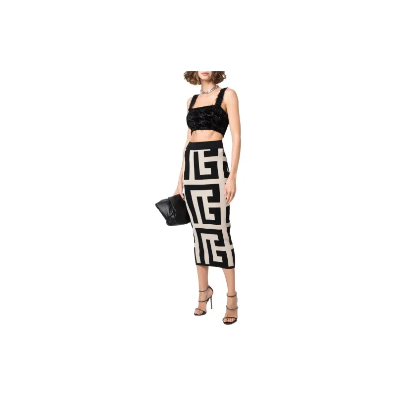 BALMAIN Sequin Knitted Crop Top-1