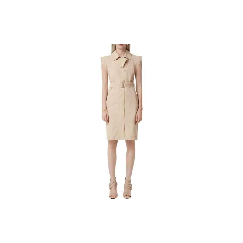 Burberry Sleeveless Dress Women's Beige-2