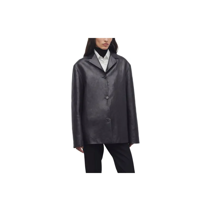 THE ROW Fabian Long Sleeved Leather Jacket-2