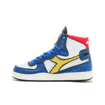 Diadora Mi Basket Anti Slip Wear Resistant High Top Casual Shoes Men's White Blue
