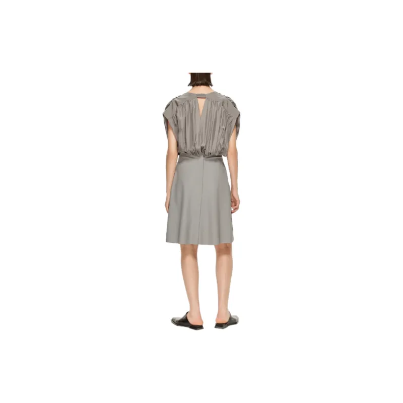 Jiangnan Commoner Sleeveless Dress Women's Cool Beige Gray 057-2