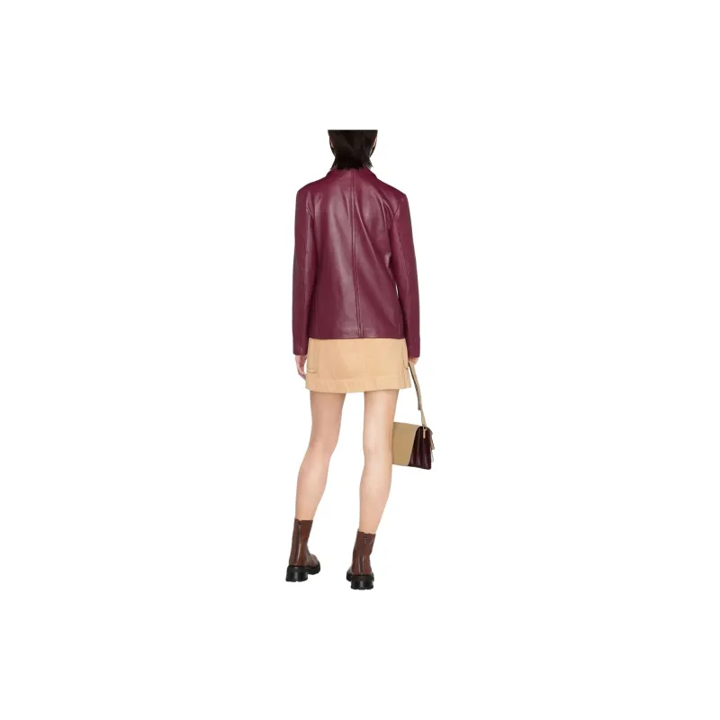 MARNI V-neck Button Leather Jacket-2