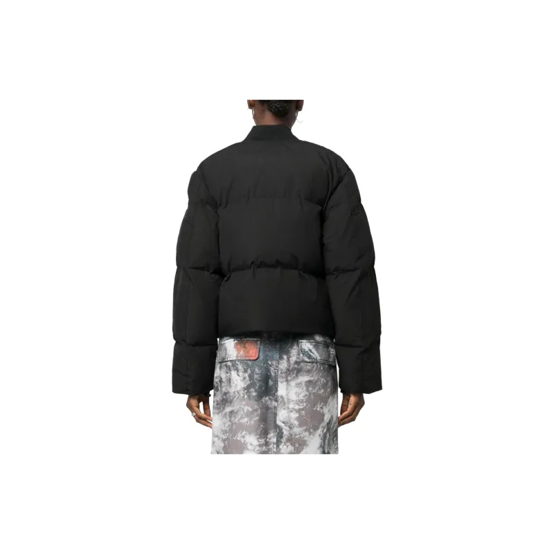 DIESEL Women's W Oluch Puffer Jacket With Oval D Patch Black-3