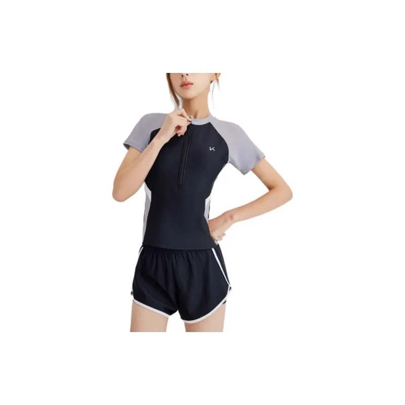 Keep Two Piece Swimsuits Women's Gray White Black-3