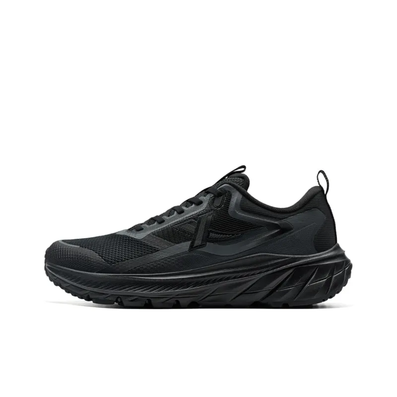 XTEP Comfortably Slip Resistant Coverage Rebound Low Top Casual Running Shoes Men's Black Gray-0