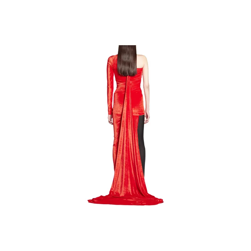Balenciaga Asymmetric Dress 'Red'-3