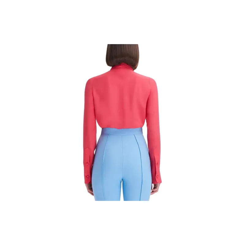 OSCAR DE LA RENTA Crepe-de-chine Silk Blouse-2