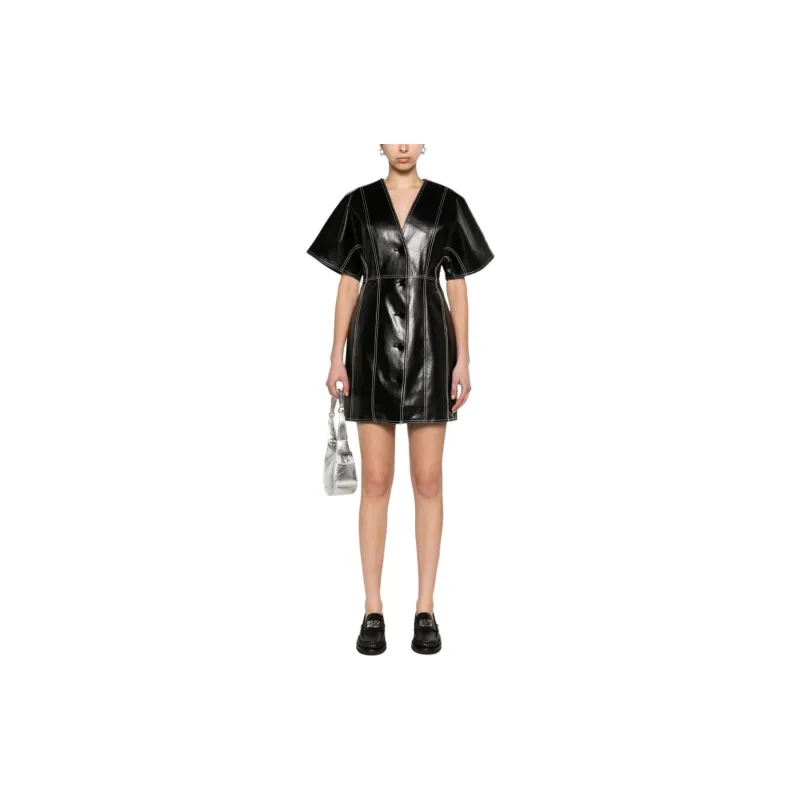 GANNI Dress From Faux Leather-1