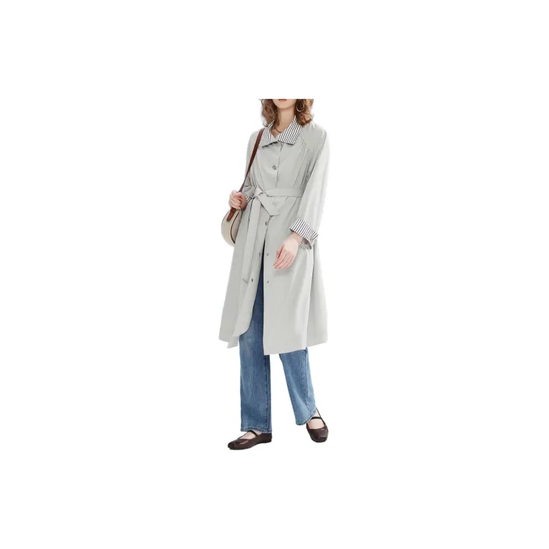DKNY SS24 Trench Coat Women's Light Gray-2