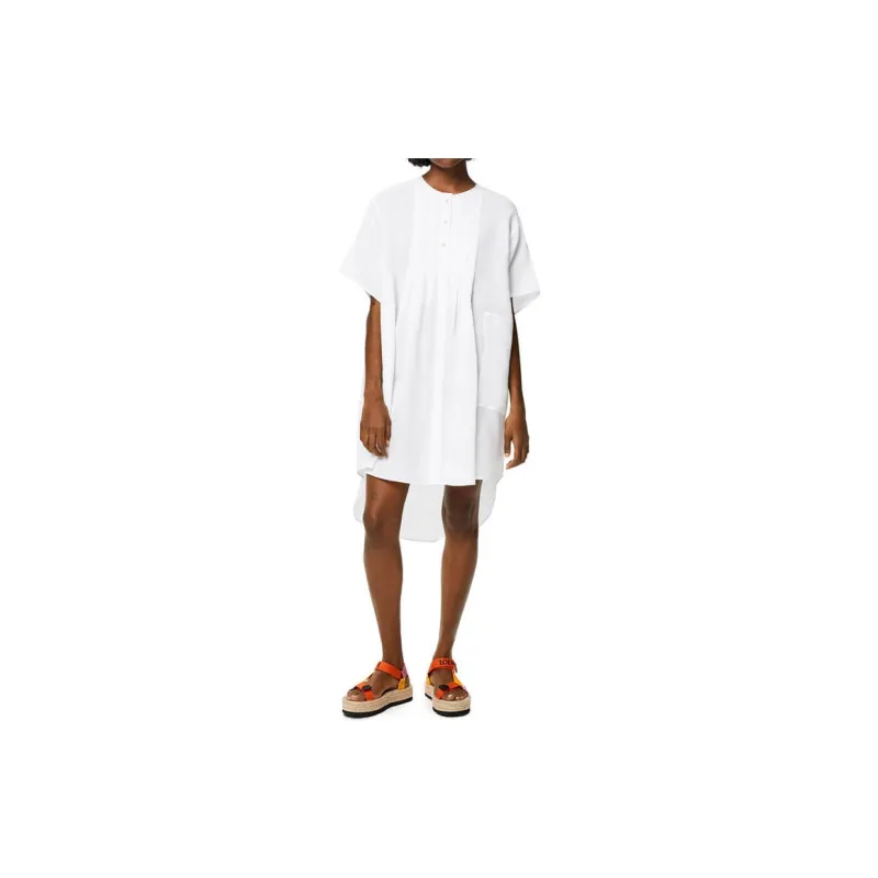 LOEWE Short Sleeved Dresses Women's White-3