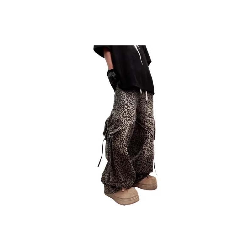 UUCSCC Jeans Men Leopard Print-5
