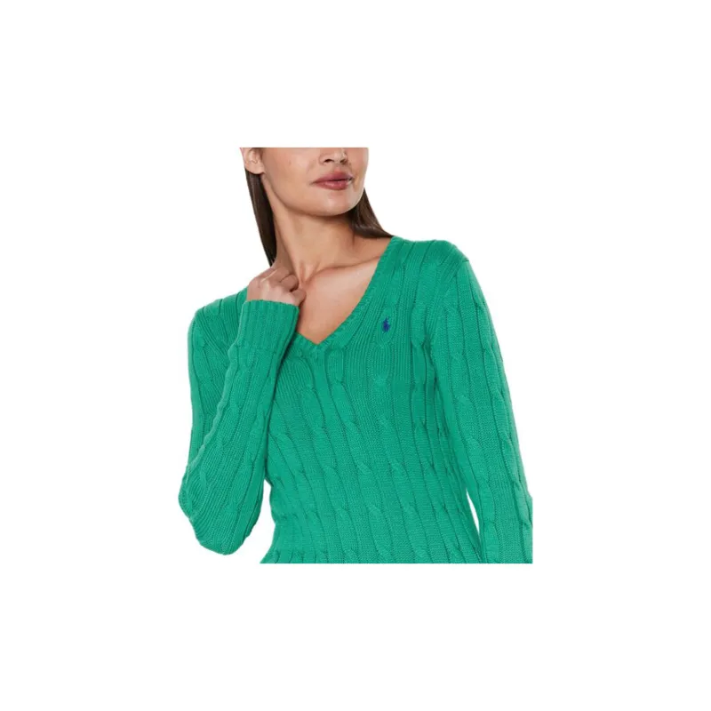 Polo Ralph Lauren Kimberly Cable Knitted V Neck Jumper-5