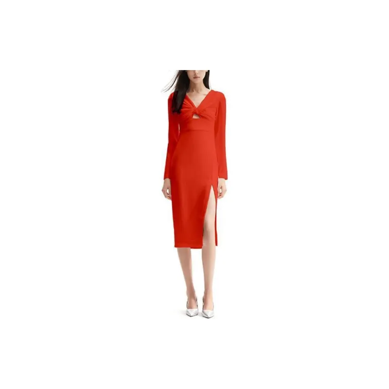 Self portrait Long Sleeved Dresses Women's Bright Orange-1