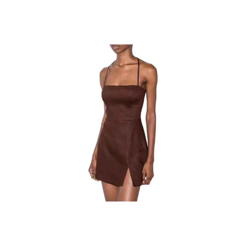 REFORMATION Slip Dress Women's CAFE/Coffee Brown-1