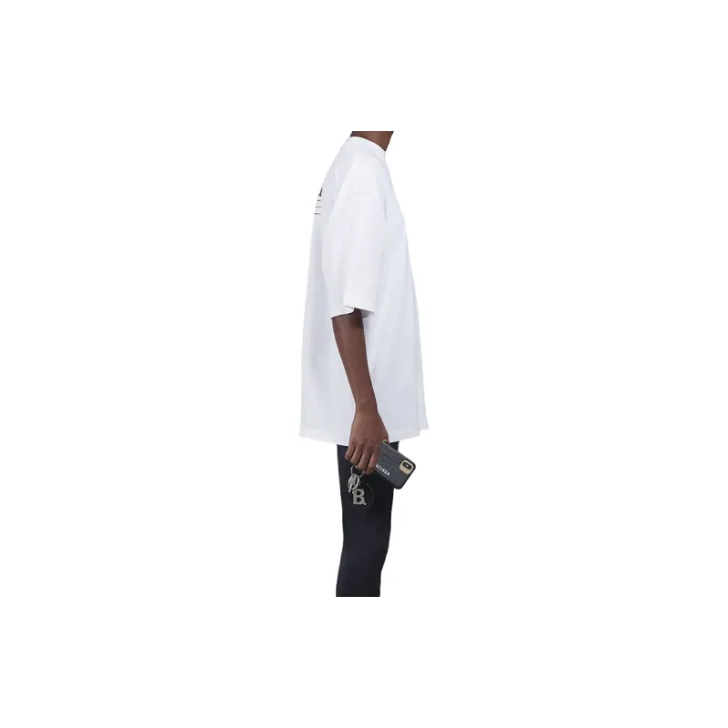Balenciaga Political Campaign Drop Shoulder Sleeve T Shirt Women's White Regular Fit-3