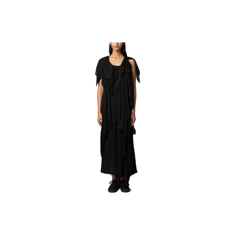 Yohji Yamamoto Short Sleeved Dresses Women's Black-2