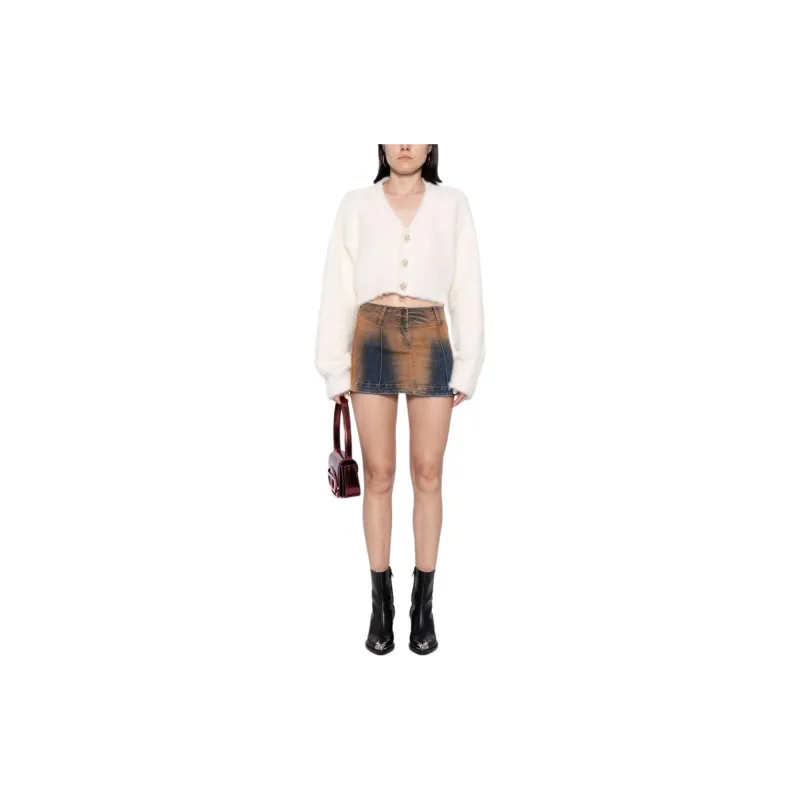 Vetements Fluffy Fancy Button Cropped Cardigan 'Beige'-1