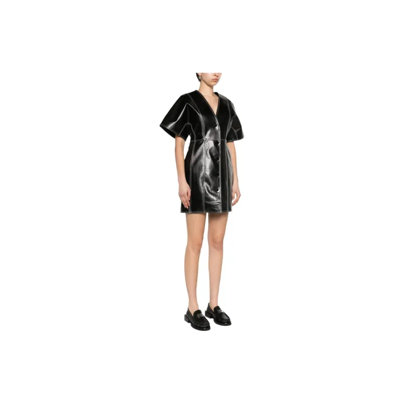 GANNI Dress From Faux Leather-3