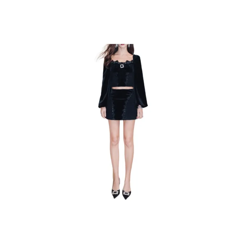 DIANA VEVINA Casual Short Skirts Women's Black-1