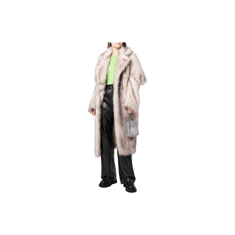 NATASHA ZINKO Velvet-feel Coat Women's Beige-4
