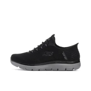 Skechers Cushioned Slip-Resistant Low-Top Tennis Shoes Men's Black