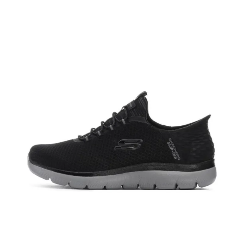 Skechers Cushioned Slip-Resistant Low-Top Tennis Shoes Men's Black-0