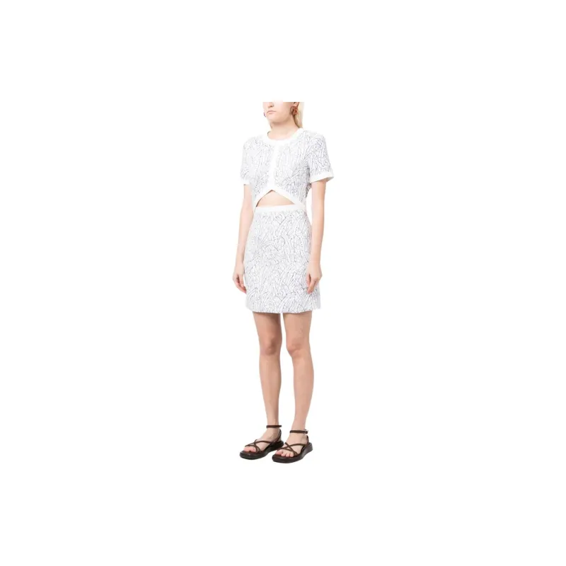 Staud Short-Sleeved Dresses Women's White-3