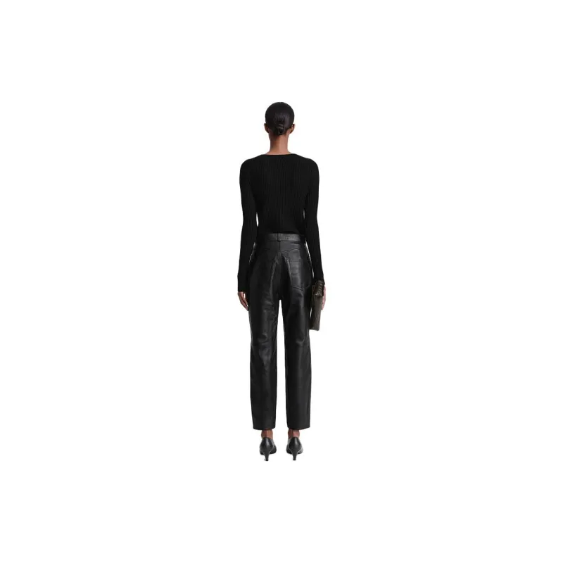 Toteme Tapered Leather Trousers-2