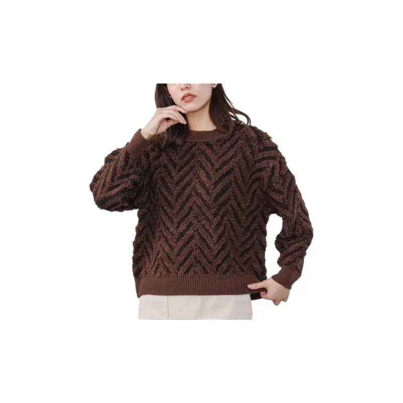 Beams HEART Sweater Women's Brown-1