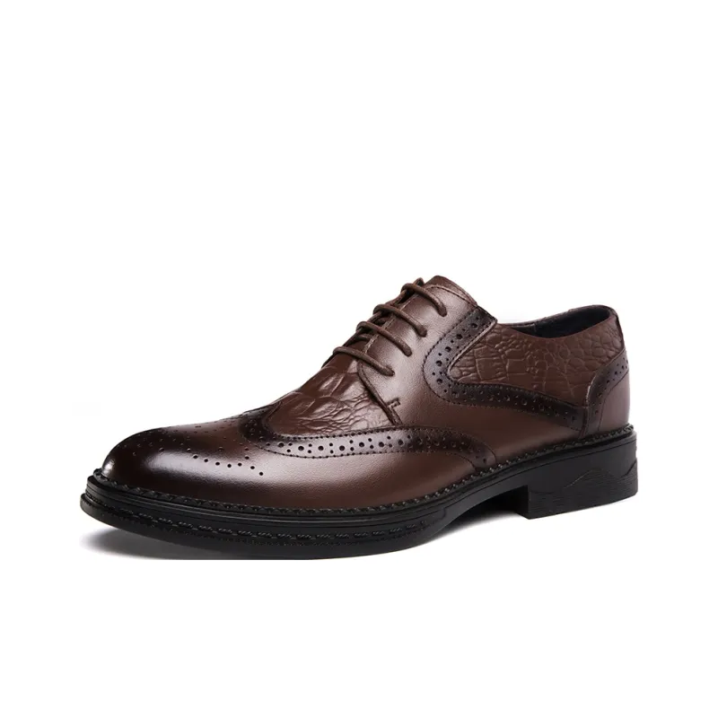 XIMO BULL Dress Shoes Men Low Top Black/Brown-0