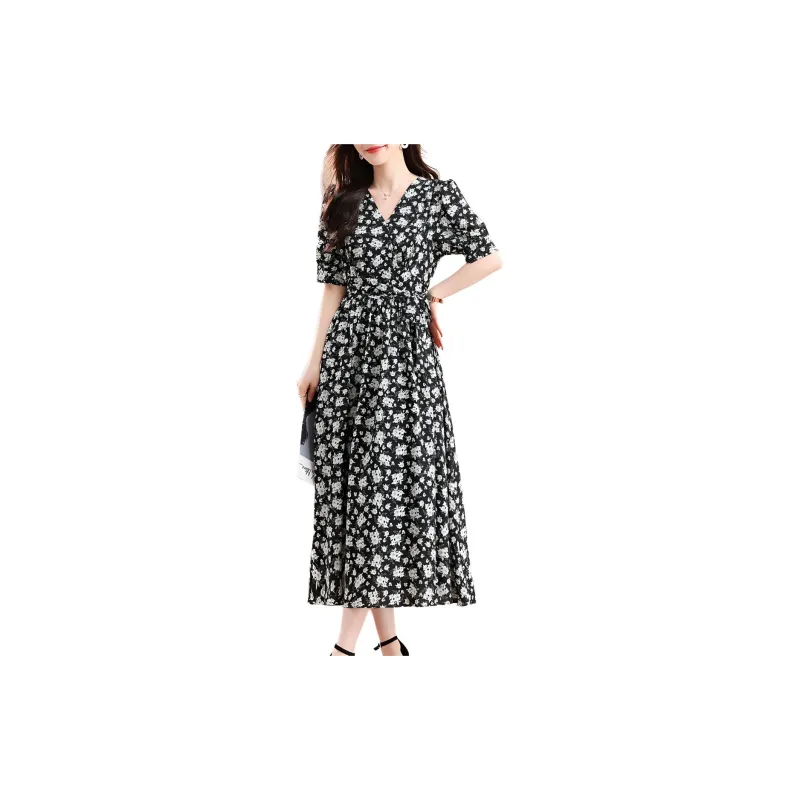 ETSE Short Sleeved Dresses Women's Black-3