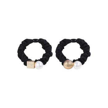 Yiru Fabric Rubber Band Round Alloy Hair Tie Women's