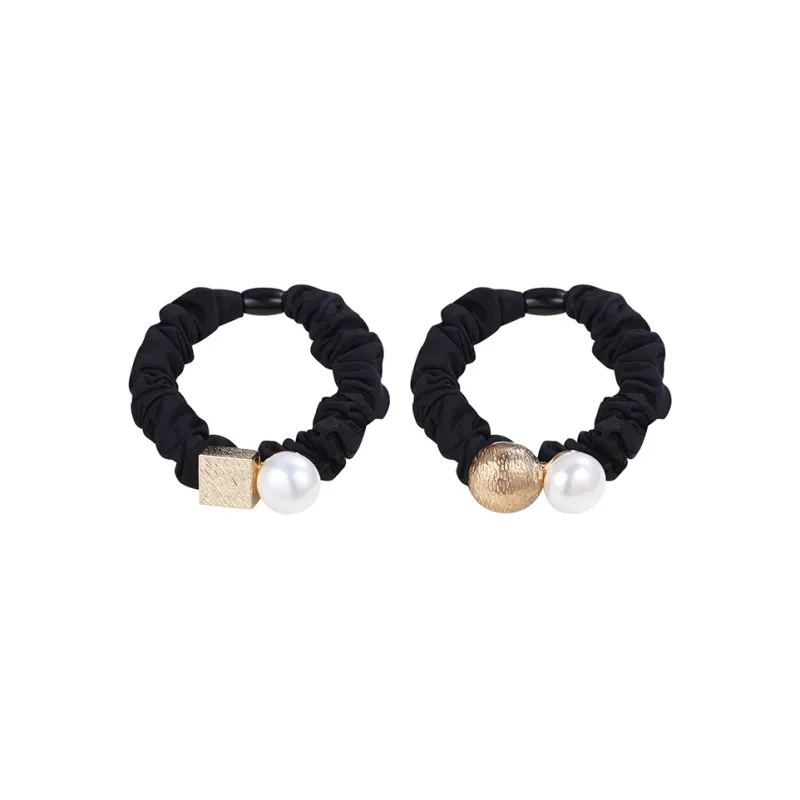 Yiru Fabric Rubber Band Round Alloy Hair Tie Women's-0