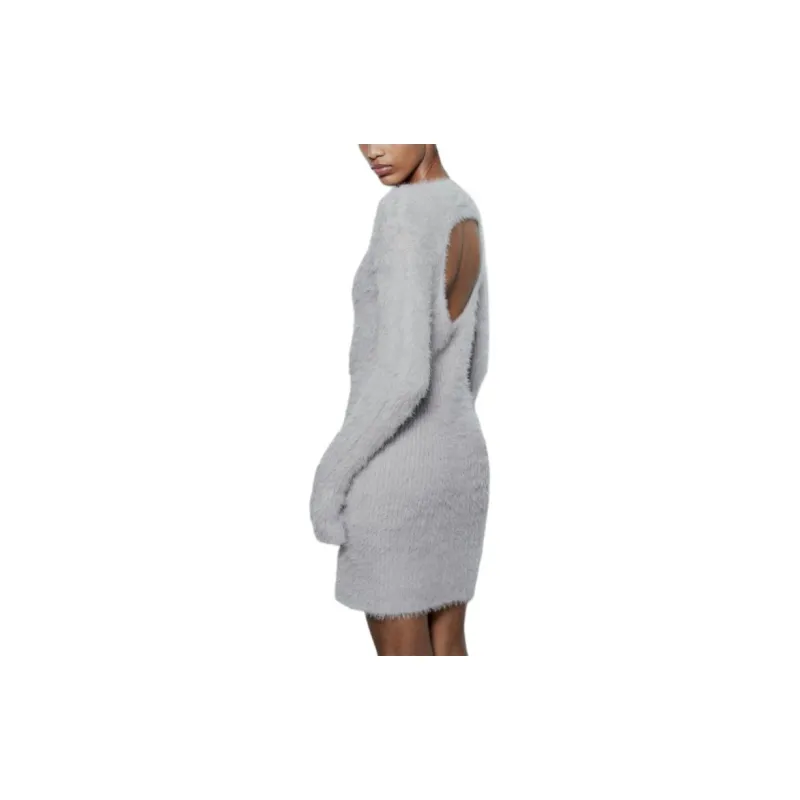 ZARA Long-Sleeved Dresses Women's Light Purple-2