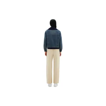 XII BASKET Denim Jacket Women's Navy Blue