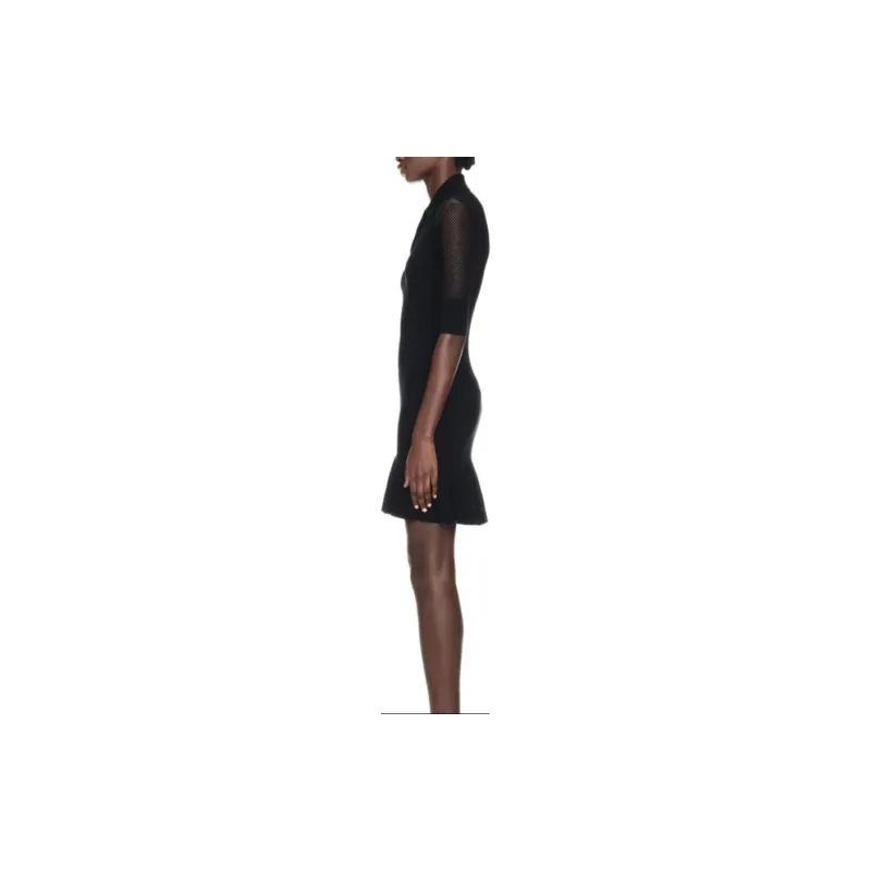 OFF WHITE Net Arrow Short Sleeved Midi Dress-3