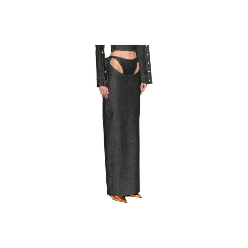 Aleksandre Akhalkatsishvili Layered Denim Maxi Skirt-3