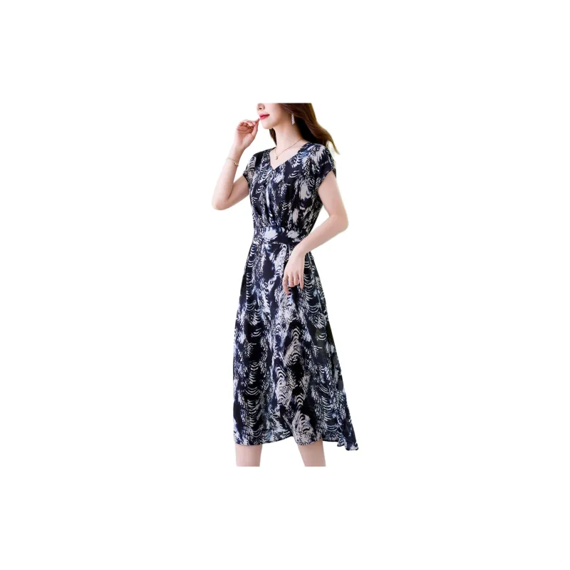 Ink Beauty Short Sleeved Dress Women's Blue-2