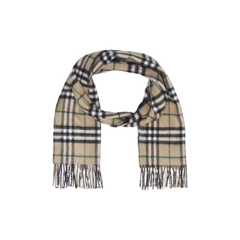 Burberry Cashmere Knit Scarves Women's Gray Black-1