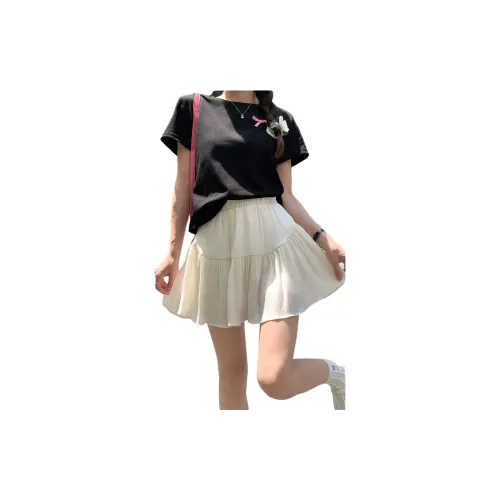 Tonlion Casual Short Skirts Women's Ecru