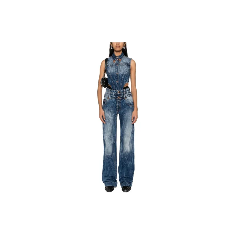 VERSACE JEANS COUTURE Double waist Wide leg Jeans-1