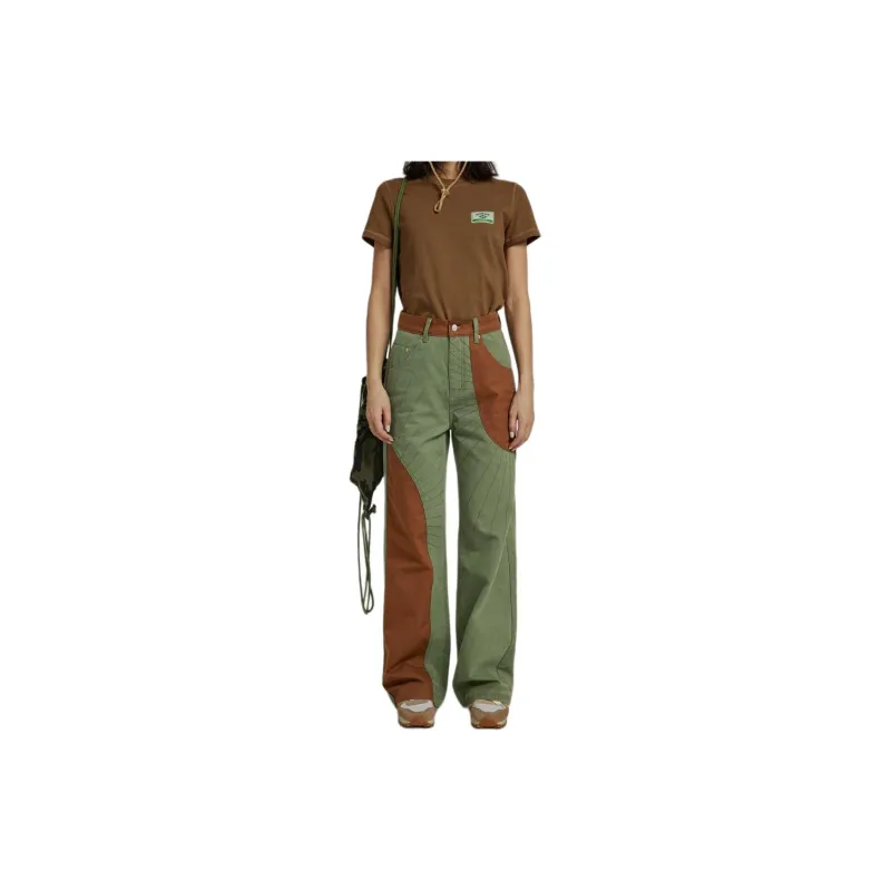 NO ONE ELSE Casual Pants Women's Olive Green-1