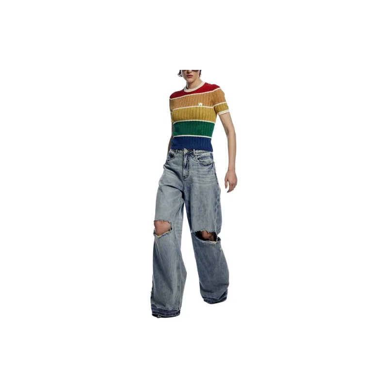 UOOYAA Jeans Women's Denim Blue-4