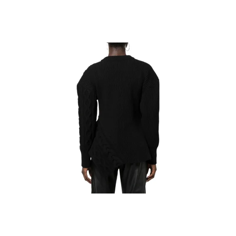 Alexander McQueen Asymmetric Knitted Crewneck Jumper-2